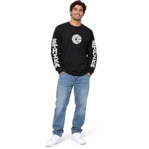 Ethika Men Graphic Logo T-shirt Size Large Black Long Sleeve Skater Street Style